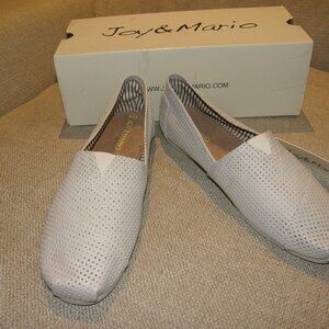 JOY & MARIO Men's White Leather Alpargatas 11 NIB